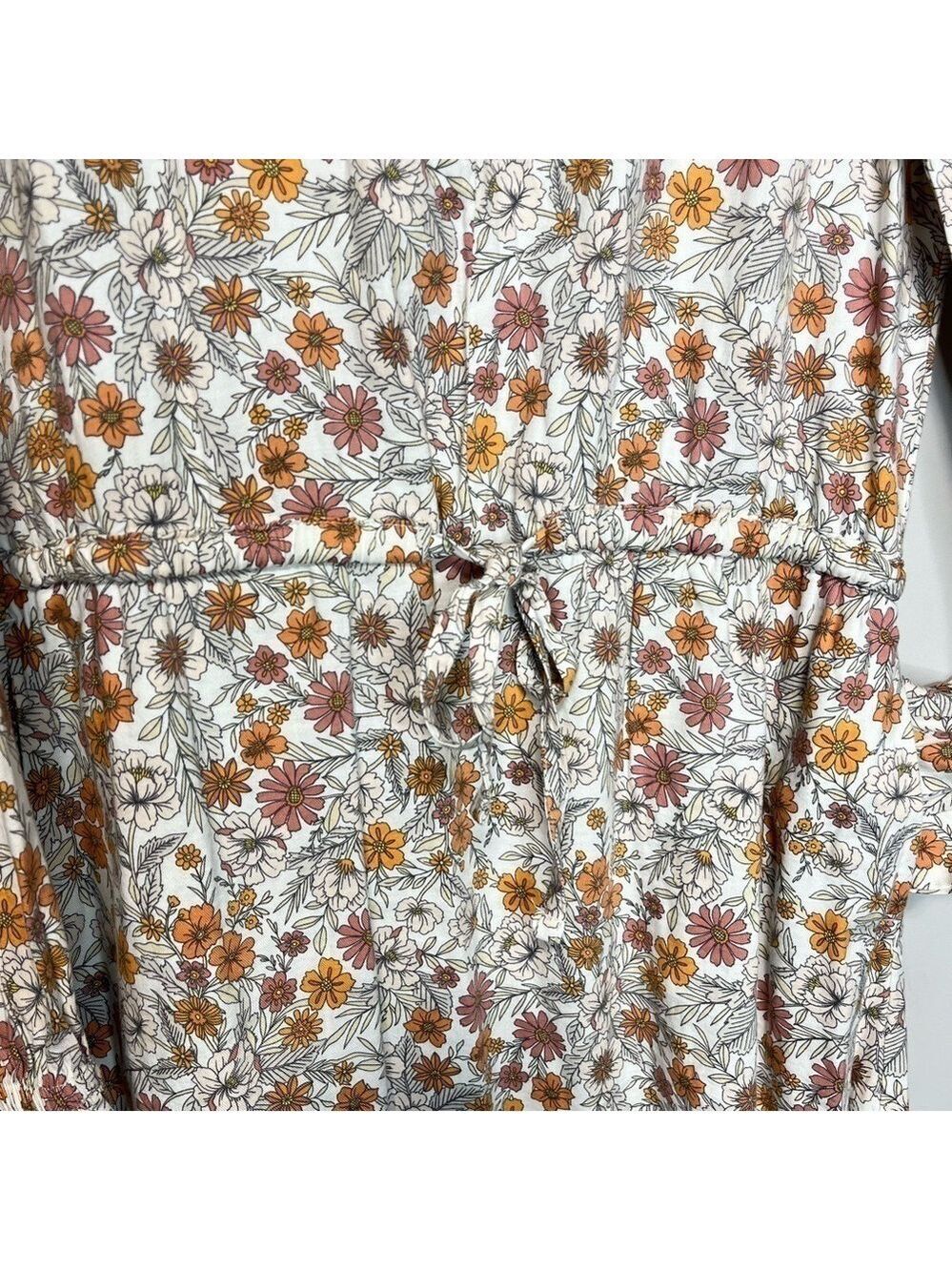 NWT Denver Hayes Floral Print Long Sleeve Tie Waist Dress, size M - Picture 3 of 13